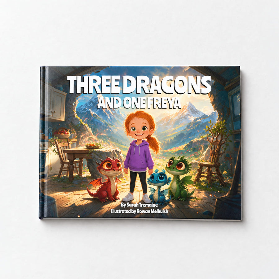 Personalized dragon picture book, Three Dragons and One..?